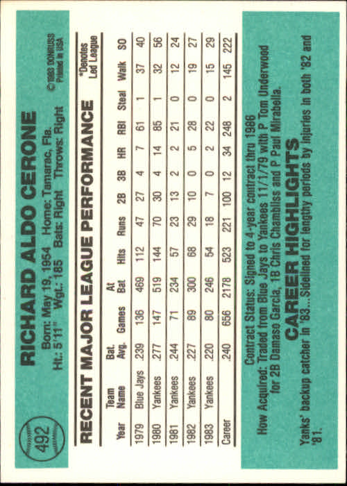 A0070- 1984 Donruss BB 473-660 APPROXIMATE GRADE -You Pick- 15+ FREE US SHIP - Picture 41 of 373