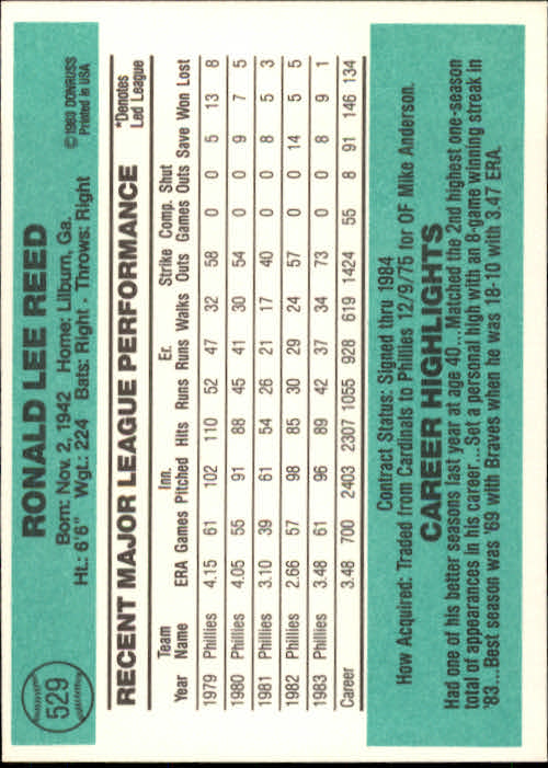 A0070- 1984 Donruss BB 473-660 APPROXIMATE GRADE -You Pick- 15+ FREE US SHIP - Picture 115 of 373