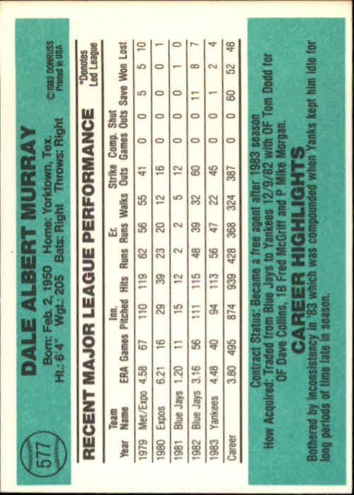 A0070- 1984 Donruss BB 473-660 APPROXIMATE GRADE -You Pick- 15+ FREE US SHIP - Picture 211 of 373