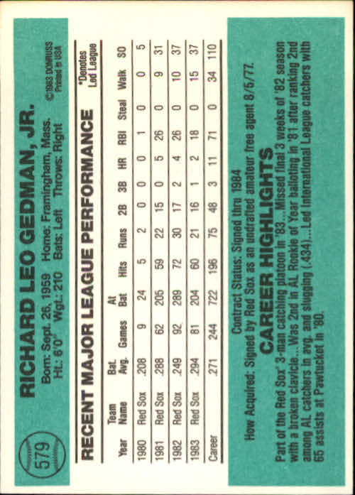A0070- 1984 Donruss BB 473-660 APPROXIMATE GRADE -You Pick- 15+ FREE US SHIP - Picture 215 of 373