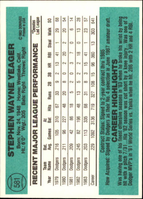 A0070- 1984 Donruss BB 473-660 APPROXIMATE GRADE -You Pick- 15+ FREE US SHIP - Picture 219 of 373