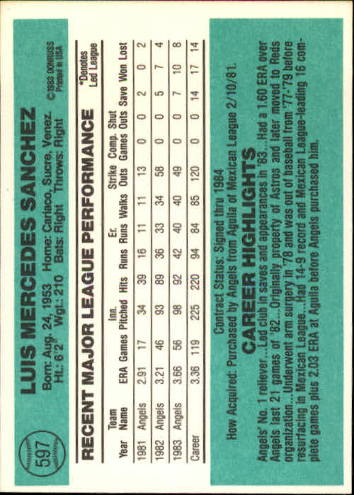 A0070- 1984 Donruss BB 473-660 APPROXIMATE GRADE -You Pick- 15+ FREE US SHIP - Picture 251 of 373