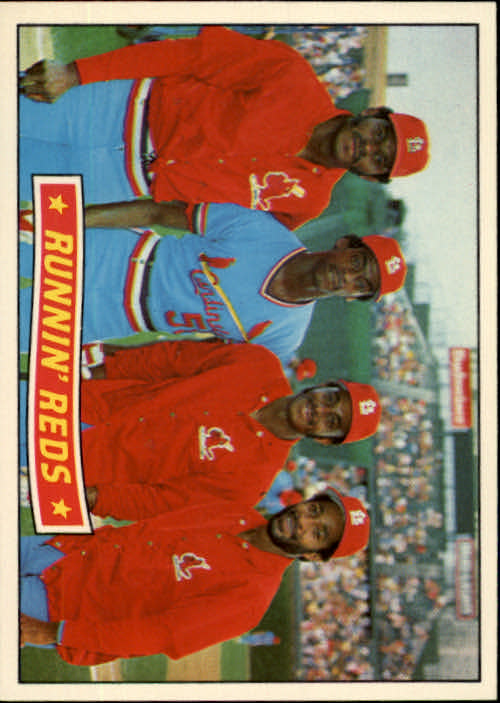 1984 Donruss #625 Runnin' Reds UER/Sic, Redbirds/David Green/Willie McGee/Lonnie Smith/Ozzie Smith
