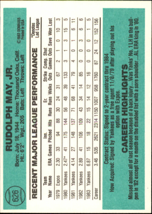 A0070- 1984 Donruss BB 473-660 APPROXIMATE GRADE -You Pick- 15+ FREE US SHIP - Picture 309 of 373