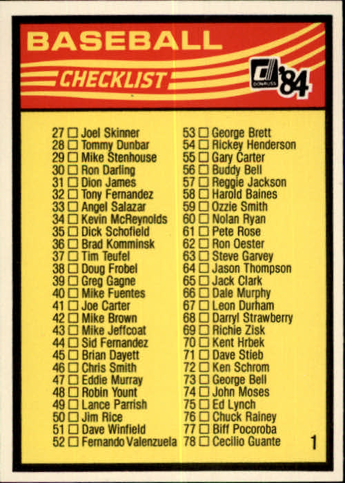 A0070- 1984 Donruss BB 473-660 APPROXIMATE GRADE -You Pick- 15+ FREE US SHIP - Picture 360 of 373