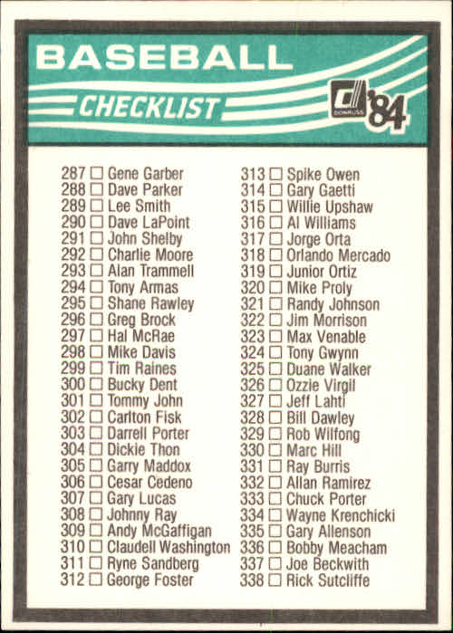 A0070- 1984 Donruss BB 473-660 APPROXIMATE GRADE -You Pick- 15+ FREE US SHIP - Picture 365 of 373