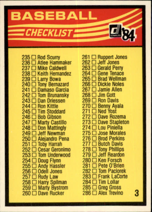 A0070- 1984 Donruss BB 473-660 APPROXIMATE GRADE -You Pick- 15+ FREE US SHIP - Picture 364 of 373
