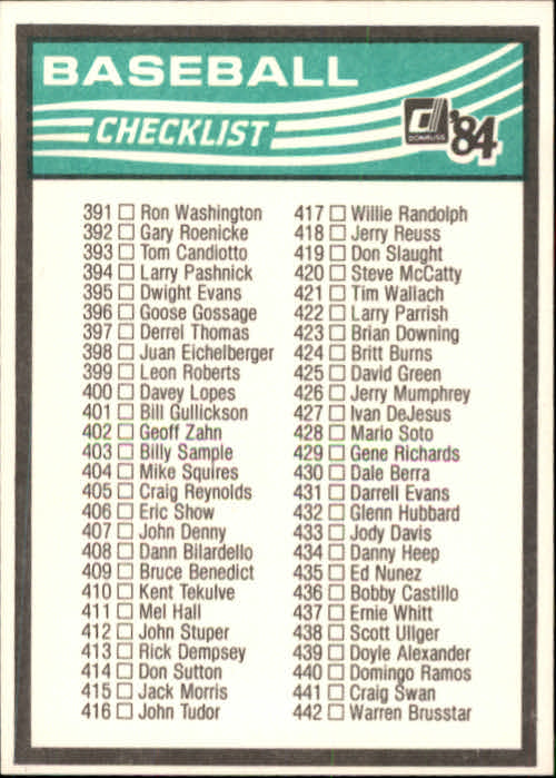 A0070- 1984 Donruss BB 473-660 APPROXIMATE GRADE -You Pick- 15+ FREE US SHIP - Picture 367 of 373