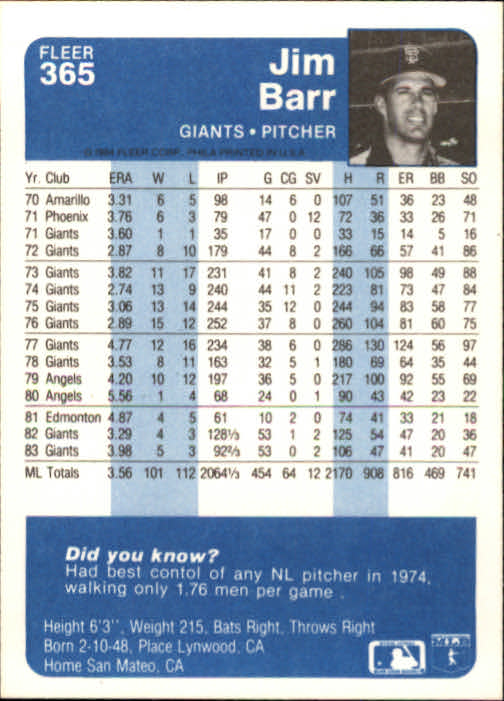 1984 Fleer Baseball Card Pick (Base) 343-700 - Bild 31 von 477