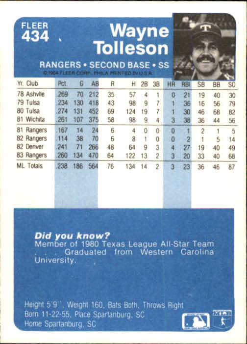 1984 Fleer Baseball Card Pick (Base) 343-700 - Bild 147 von 477