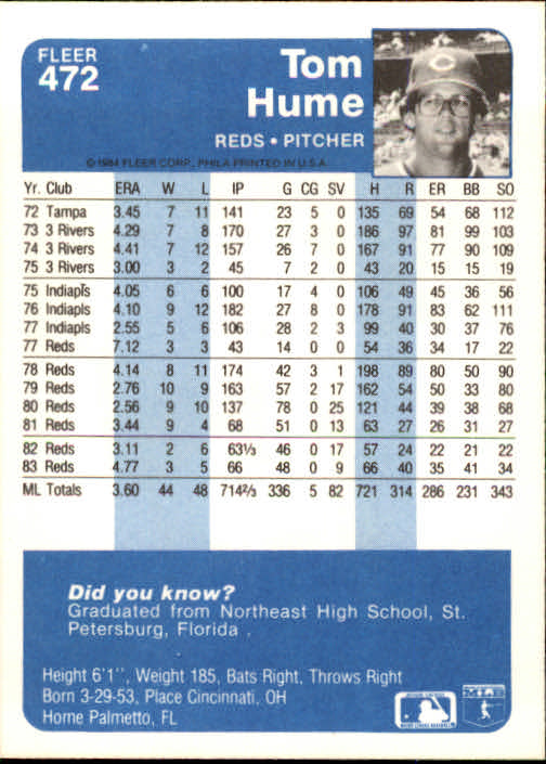 1984 Fleer Baseball Card Pick (Base) 343-700 - Bild 211 von 477