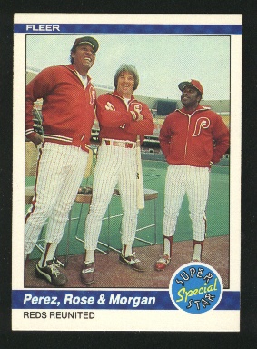 1984 Fleer #636 Joe Morgan/Pete Rose/Tony Perez