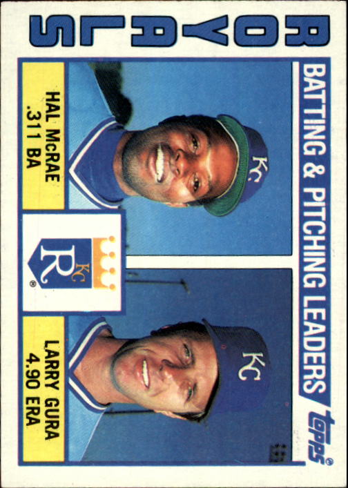1984 Topps #96 Kansas City Royals TL/Hal McRae/Larry Gura/(Che