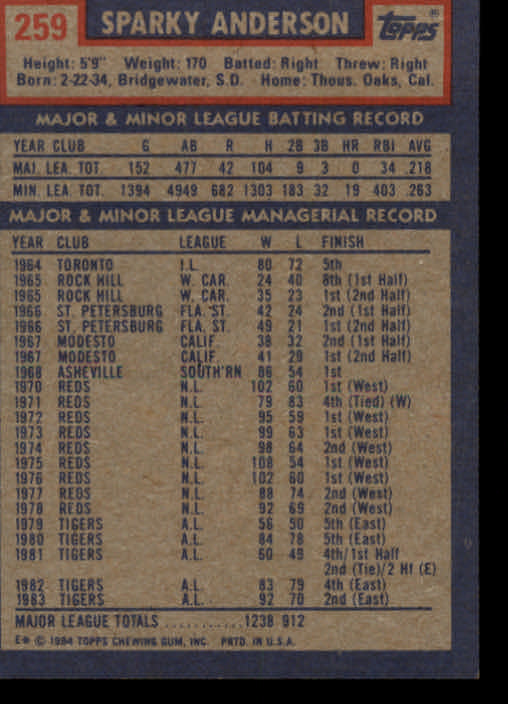 1984 Topps Baseball Card #251-500 - Choose Your Card - Picture 19 of 494
