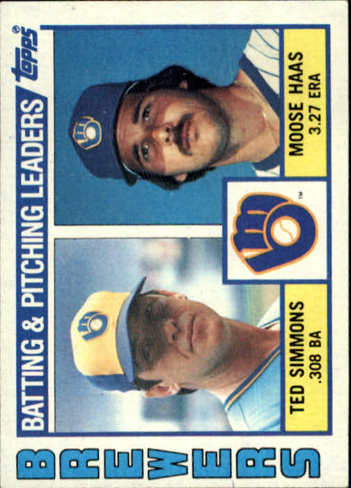 1984 Topps #726 Brewers TL/Ted Simmons/Moose Haas/(Checklist on