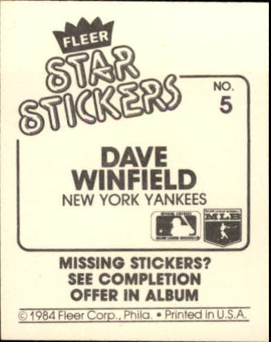 B5769- 1984 Fleer Stickers Baseball Card #s 1-126 -You Pick- 15+ FREE US SHIP - Picture 11 of 231