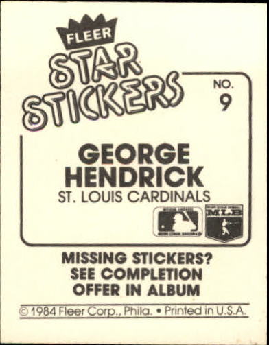 B5769- 1984 Fleer Stickers Baseball Card #s 1-126 -You Pick- 15+ FREE US SHIP - Picture 19 of 231