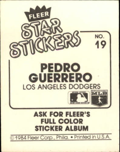 B5769- 1984 Fleer Stickers Baseball Card #s 1-126 -You Pick- 15+ FREE US SHIP - Picture 35 of 231