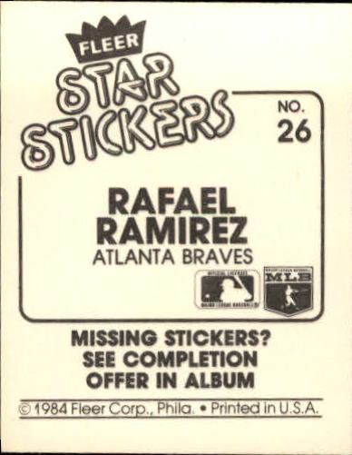 B5769- 1984 Fleer Stickers Baseball Card #s 1-126 -You Pick- 15+ FREE US SHIP - Picture 47 of 231