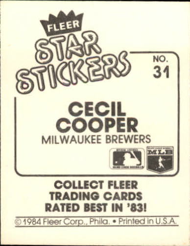 B5769- 1984 Fleer Stickers Baseball Card #s 1-126 -You Pick- 15+ FREE US SHIP - Picture 55 of 231