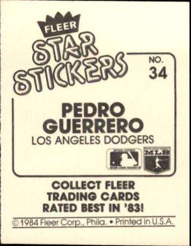 B5769- 1984 Fleer Stickers Baseball Card #s 1-126 -You Pick- 15+ FREE US SHIP - Picture 59 of 231