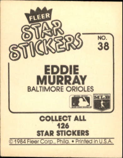 B5769- 1984 Fleer Stickers Baseball Card #s 1-126 -You Pick- 15+ FREE US SHIP - Picture 67 of 231