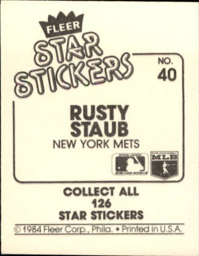 B5769- 1984 Fleer Stickers Baseball Card #s 1-126 -You Pick- 15+ FREE US SHIP - Picture 71 of 231