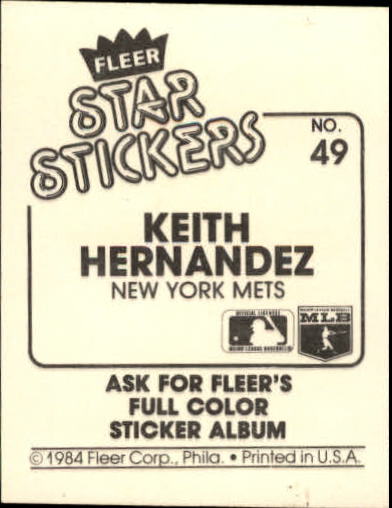 B5769- 1984 Fleer Stickers Baseball Card #s 1-126 -You Pick- 15+ FREE US SHIP - Picture 87 of 231
