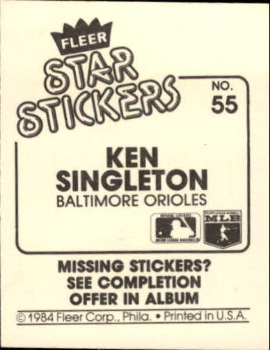 B5769- 1984 Fleer Stickers Baseball Card #s 1-126 -You Pick- 15+ FREE US SHIP - Picture 97 of 231