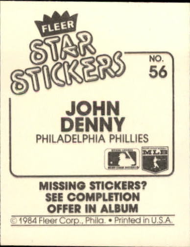 B5769- 1984 Fleer Stickers Baseball Card #s 1-126 -You Pick- 15+ FREE US SHIP - Picture 99 of 231