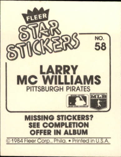 B5769- 1984 Fleer Stickers Baseball Card #s 1-126 -You Pick- 15+ FREE US SHIP - Picture 103 of 231