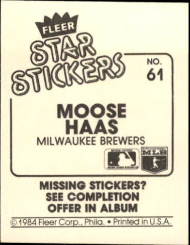 B5769- 1984 Fleer Stickers Baseball Card #s 1-126 -You Pick- 15+ FREE US SHIP - Picture 109 of 231