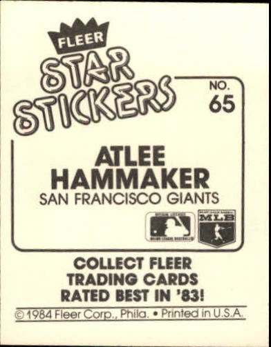 B5769- 1984 Fleer Stickers Baseball Card #s 1-126 -You Pick- 15+ FREE US SHIP - Picture 117 of 231