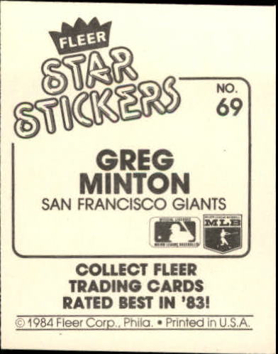 B5769- 1984 Fleer Stickers Baseball Card #s 1-126 -You Pick- 15+ FREE US SHIP - Picture 125 of 231