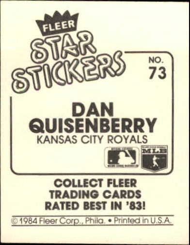 B5769- 1984 Fleer Stickers Baseball Card #s 1-126 -You Pick- 15+ FREE US SHIP - Picture 132 of 231