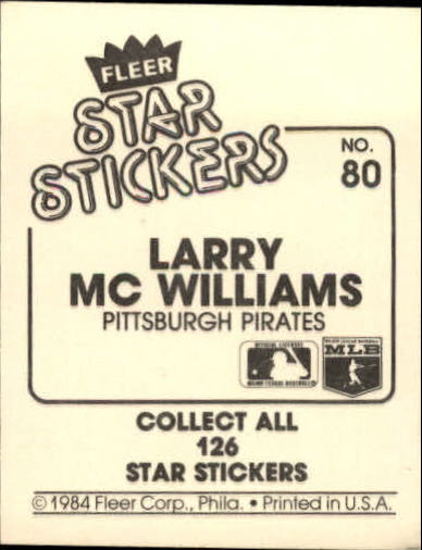 B5769- 1984 Fleer Stickers Baseball Card #s 1-126 -You Pick- 15+ FREE US SHIP - Picture 146 of 231