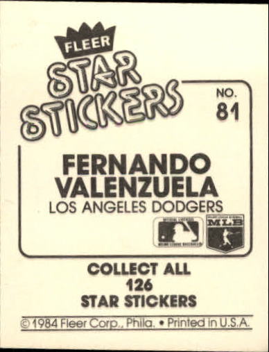 B5769- 1984 Fleer Stickers Baseball Card #s 1-126 -You Pick- 15+ FREE US SHIP - Picture 148 of 231