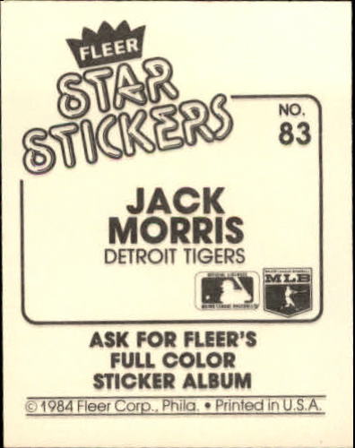 B5769- 1984 Fleer Stickers Baseball Card #s 1-126 -You Pick- 15+ FREE US SHIP - Picture 152 of 231