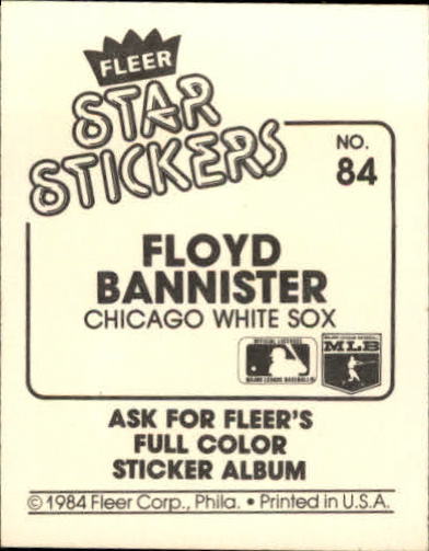 B5769- 1984 Fleer Stickers Baseball Card #s 1-126 -You Pick- 15+ FREE US SHIP - Picture 154 of 231
