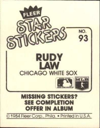 B5769- 1984 Fleer Stickers Baseball Card #s 1-126 -You Pick- 15+ FREE US SHIP - Picture 171 of 231