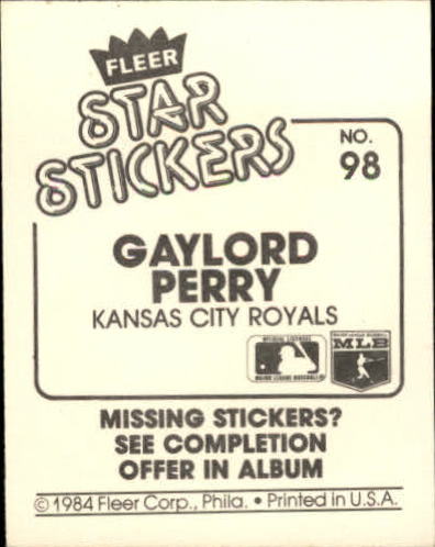 B5769- 1984 Fleer Stickers Baseball Card #s 1-126 -You Pick- 15+ FREE US SHIP - Picture 179 of 231