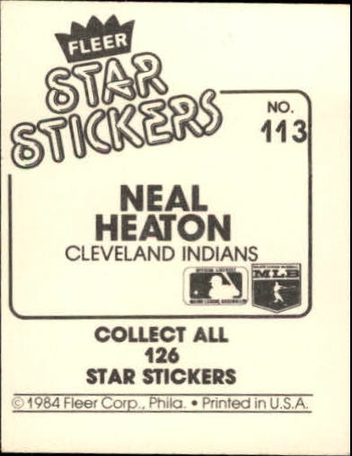 B5769- 1984 Fleer Stickers Baseball Card #s 1-126 -You Pick- 15+ FREE US SHIP - Picture 208 of 231