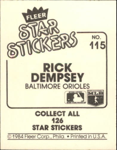 B5769- 1984 Fleer Stickers Baseball Card #s 1-126 -You Pick- 15+ FREE US SHIP - Picture 212 of 231