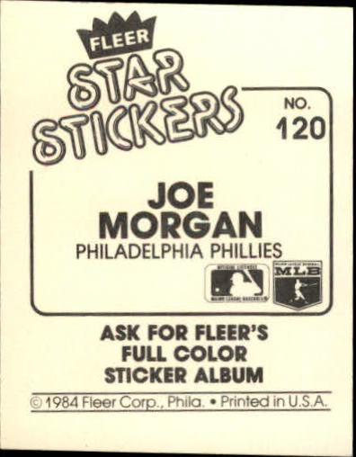 B5769- 1984 Fleer Stickers Baseball Card #s 1-126 -You Pick- 15+ FREE US SHIP - Picture 220 of 231