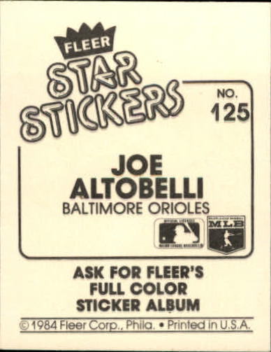 B5769- 1984 Fleer Stickers Baseball Card #s 1-126 -You Pick- 15+ FREE US SHIP - Picture 229 of 231