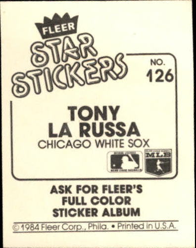 B5769- 1984 Fleer Stickers Baseball Card #s 1-126 -You Pick- 15+ FREE US SHIP - Picture 231 of 231