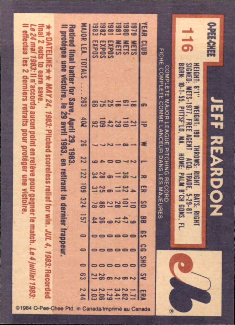 1984 O Pee Chee Baseball Cards 1 250 Pick From List EBay