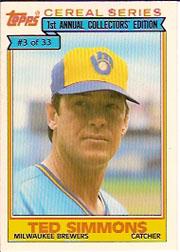 1984 Topps Cereal #3 Ted Simmons