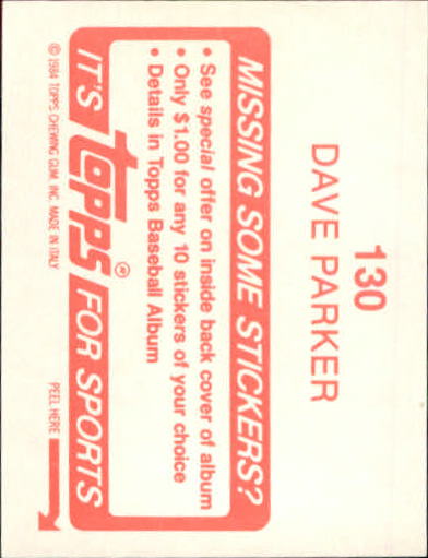 Cobra Strike — 1984 Topps Traded Dave Parker Made Me Believe – Wax Pack Gods