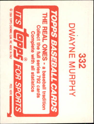 1984 Topps Stickers #332 Dwayne Murphy
